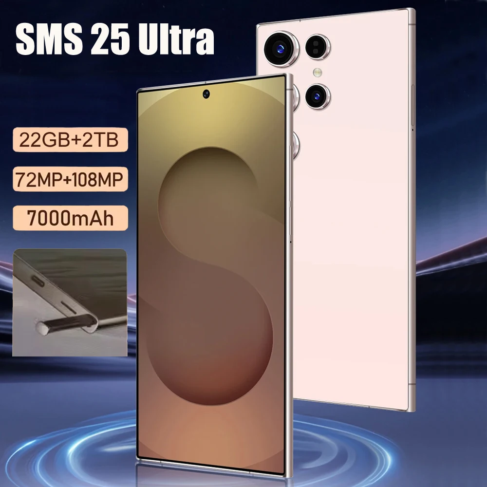 Celular SMS 25 Ultra: Potencia 5G con 22GB+2TB, Cámara de 108MP y Batería de 7800mAh